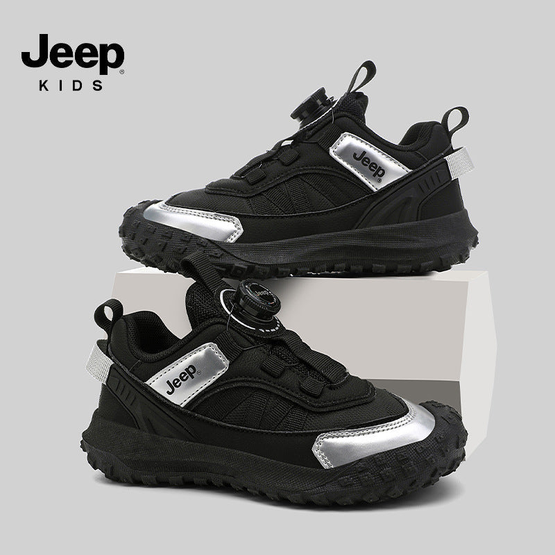 Charming Children's Jeep Button Hiking Running Sneakers