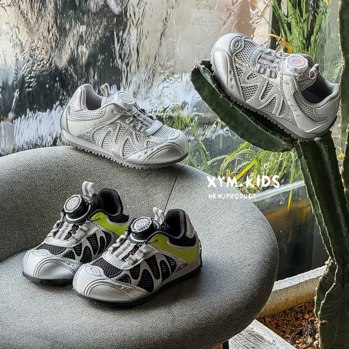Children's Spring Fashion Rotating Buckle Mesh Breathable Outdoor Casual Shoes