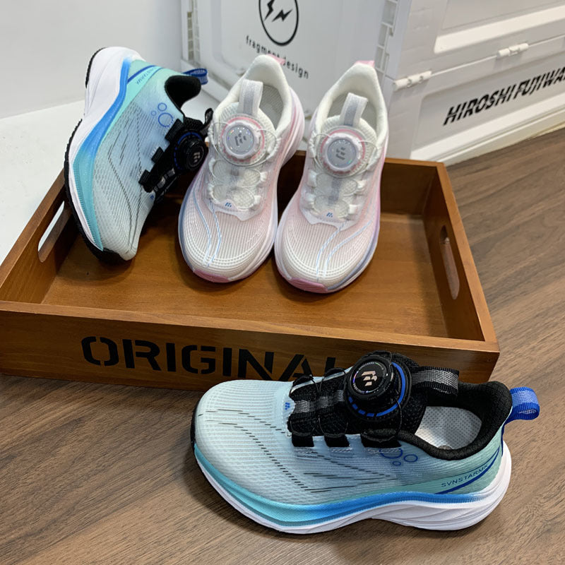 Children's Spring Boys Fashion Rotating Buckle Single Mesh Children's Sports Shoes
