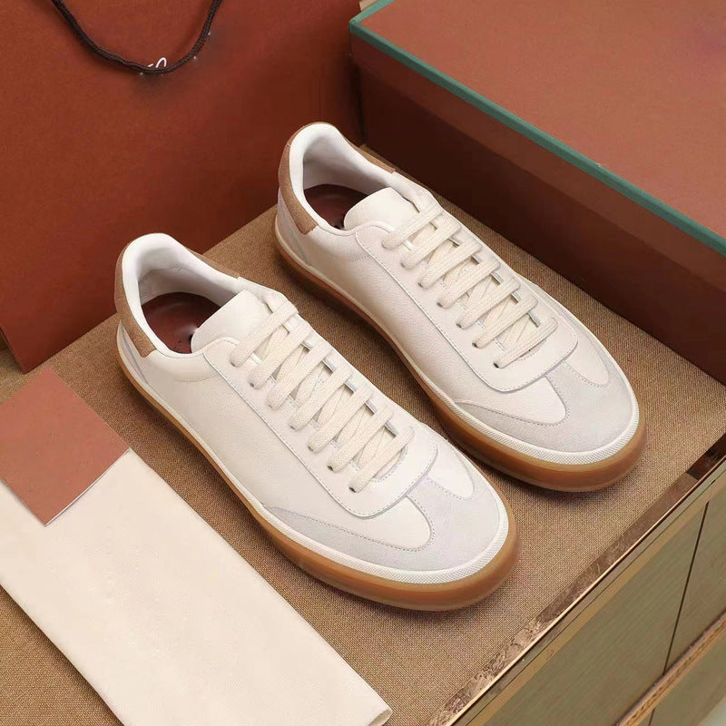 Classic White Round Toe Sports Skate German Training Flat Men's Board Shoes