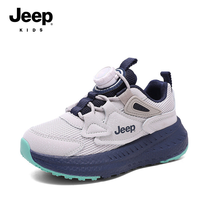 Children's Mesh Breathable Running Spinning Button Soft Children's Sports Shoes