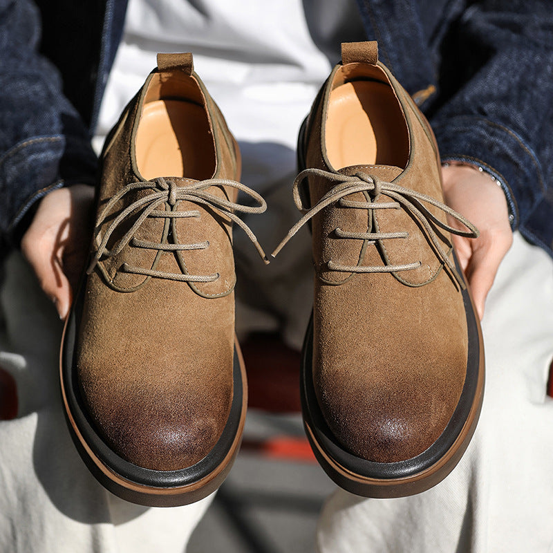Attractive Durable Spring British Retro Suede Leather Shoes