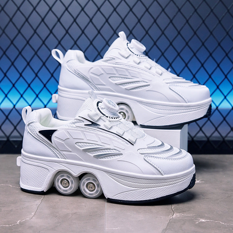Children's Summer Walking Slip-on Flashing Light Boys Skating Primary School Four Children's Sports Shoes