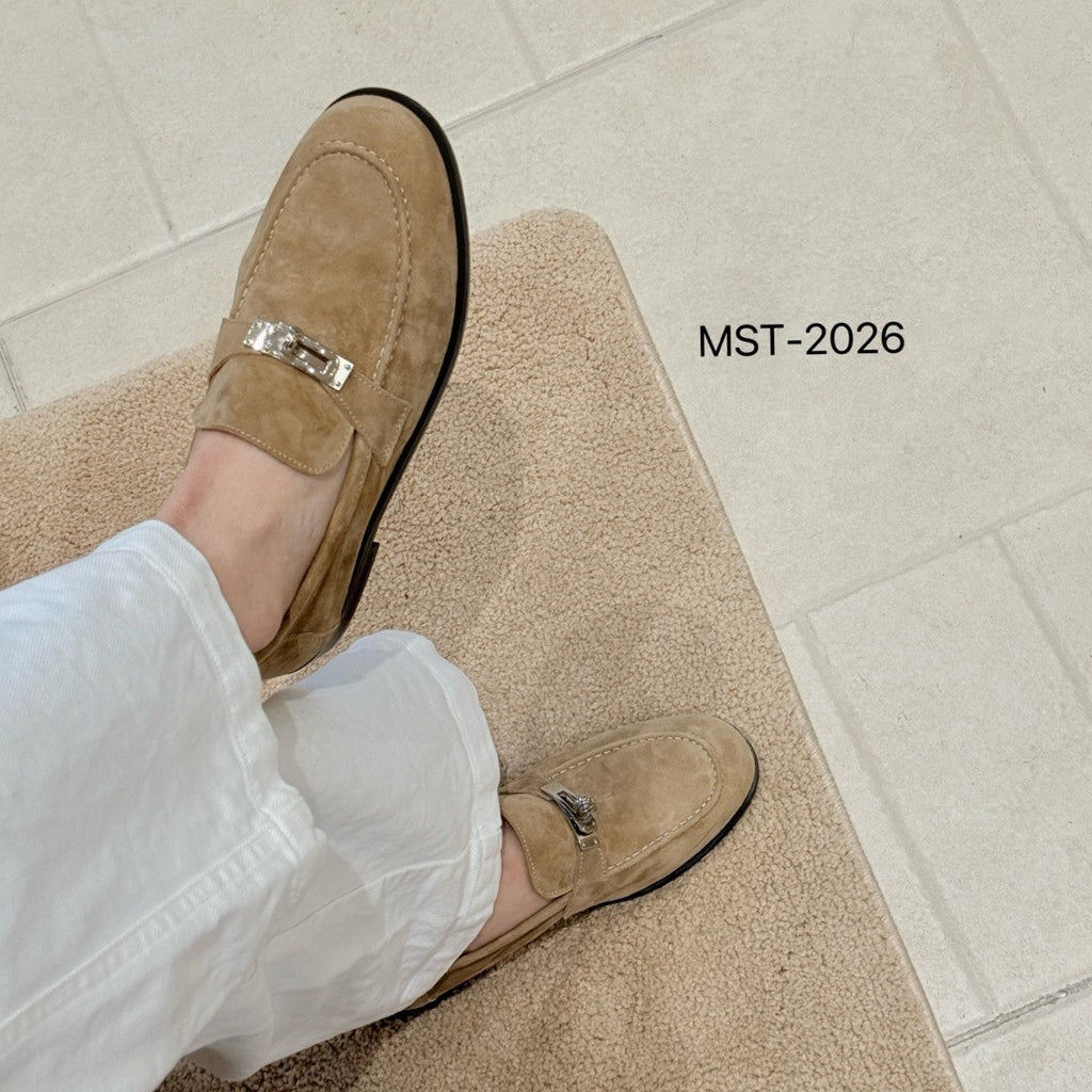 British Old Money Style Retro Slip-on Fashion Platform Low Lock Women's Casual Shoes