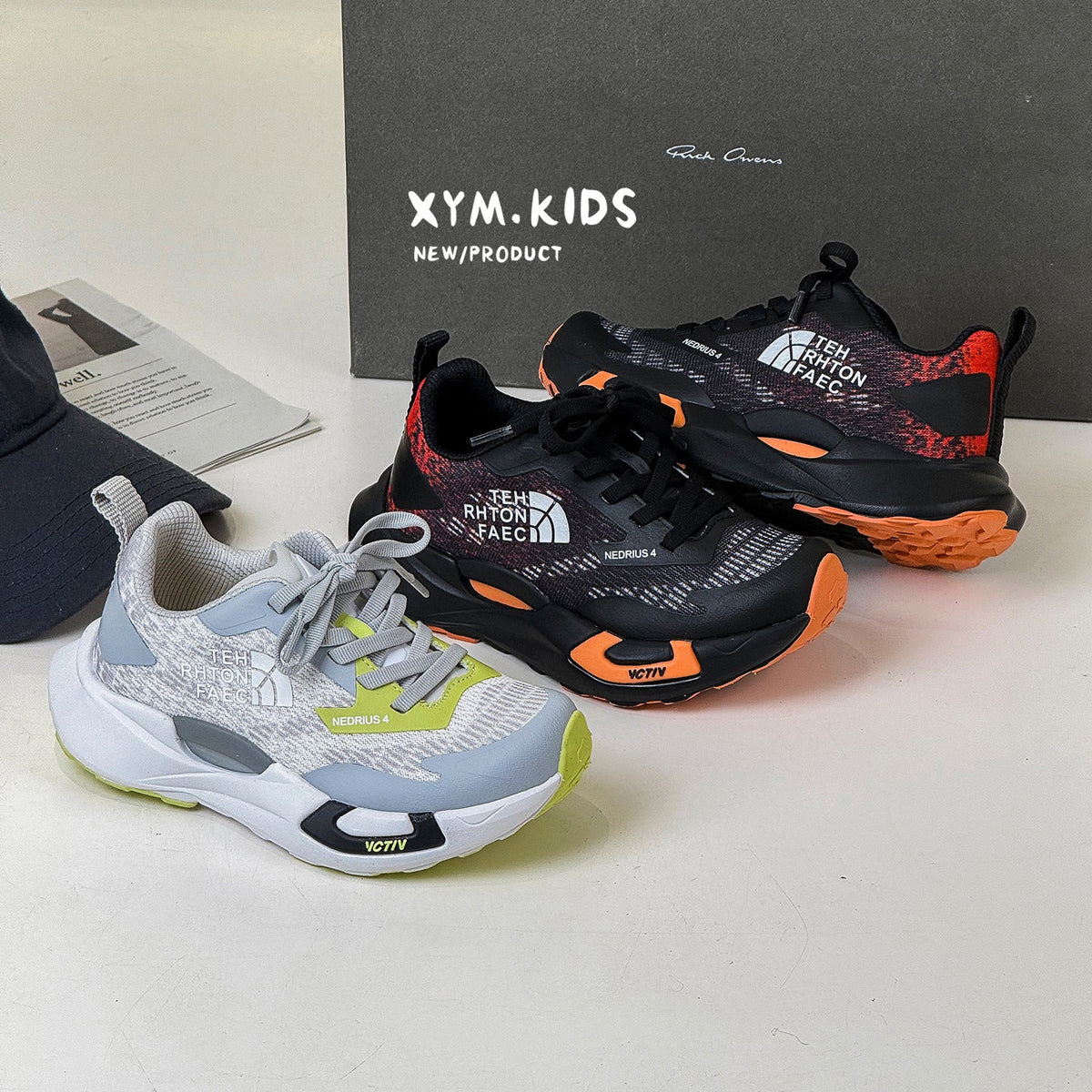 Children's Spring Fashion Color Contrast Lightweight Breathable Children's Sports Shoes