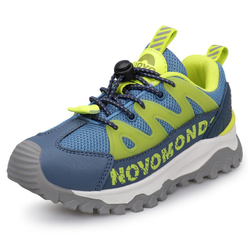 Children's Waterproof Breathable Soft Sole Convenient Elastic Buckle Children's Sports Shoes