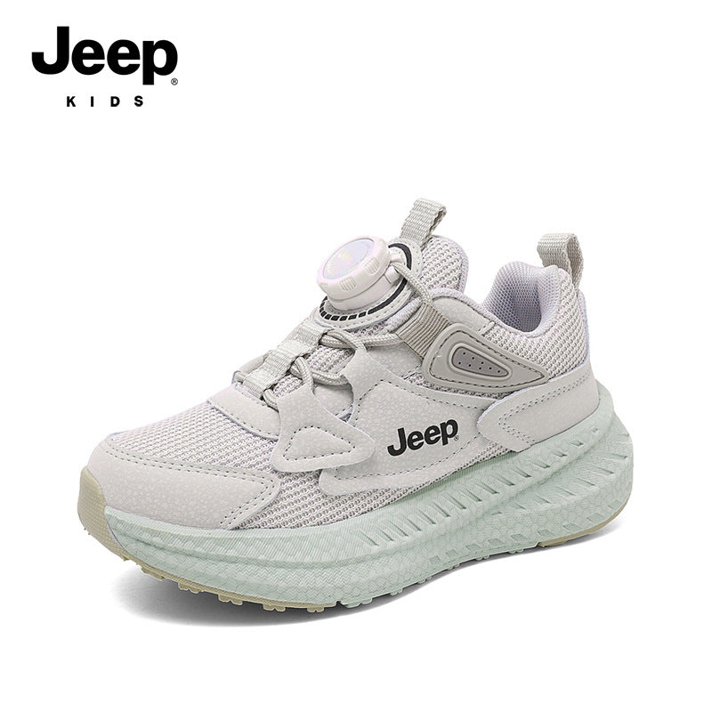 Children's Mesh Breathable Running Spinning Button Soft Children's Sports Shoes