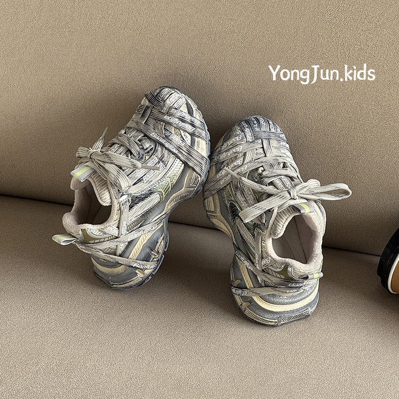 Children's Woven Strap Daddy Veet Distressed Boys Children's Sports Shoes