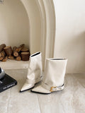 Belt Buckle Wide Tube Skinny Stiletto Heels