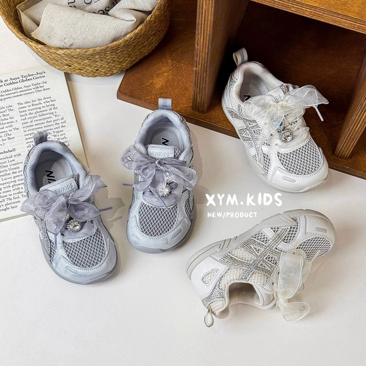 Children's Summer Korean Fashion Princess Style Mesh Children's Sports Shoes