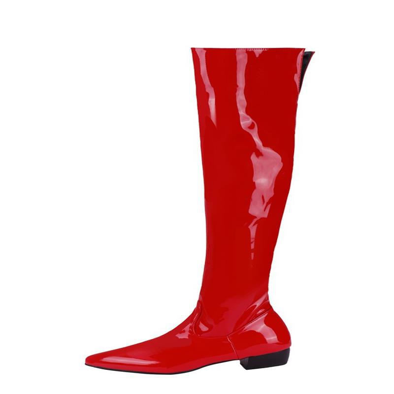 Candy Color Low Patent Side Zipper Heels