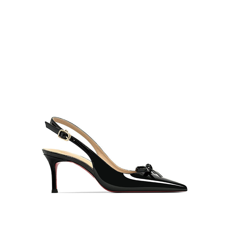 Bottom Slingback French Patent Toe Cap Sandals