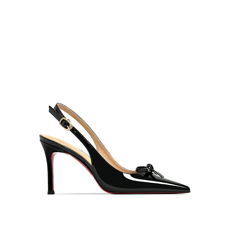 Bottom Slingback French Patent Toe Cap Sandals