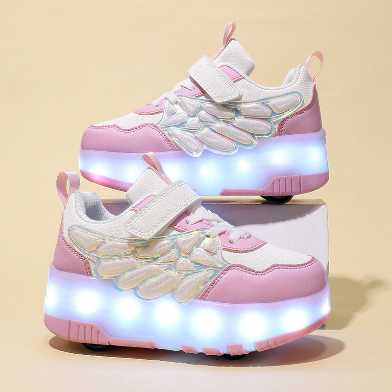 Children's Fashion Trendy Cool Light Skateboard Skates Colorful Children's Sports Shoes