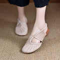 Bottom Muller Simple Pleated Round Toe Design Women's Casual Shoes