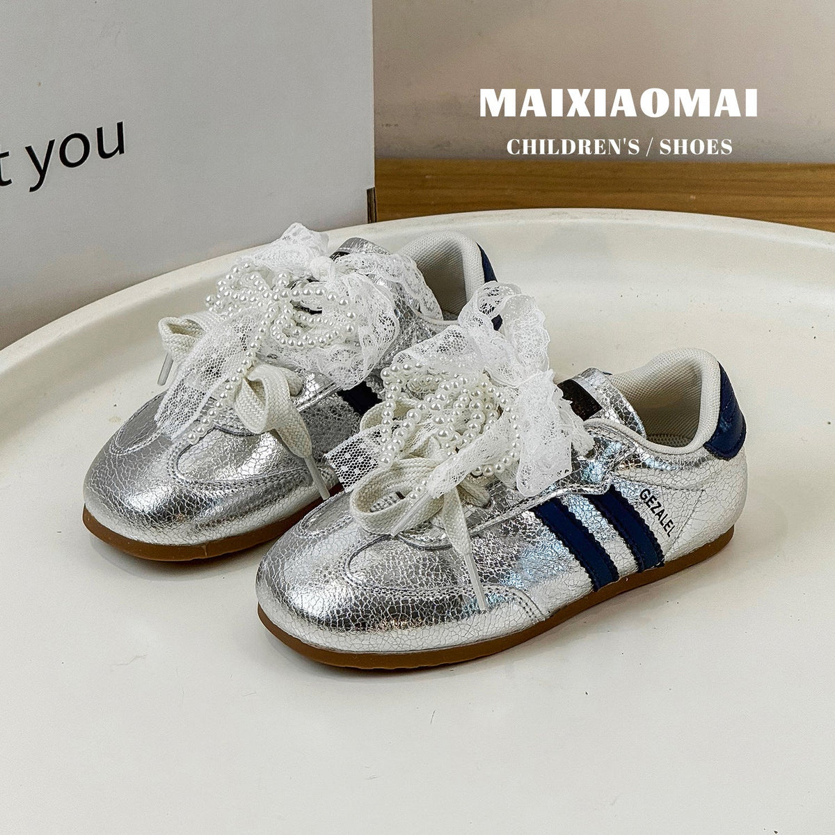 Bow Double Shoelace German Training Lightweight Children's Sports Shoes