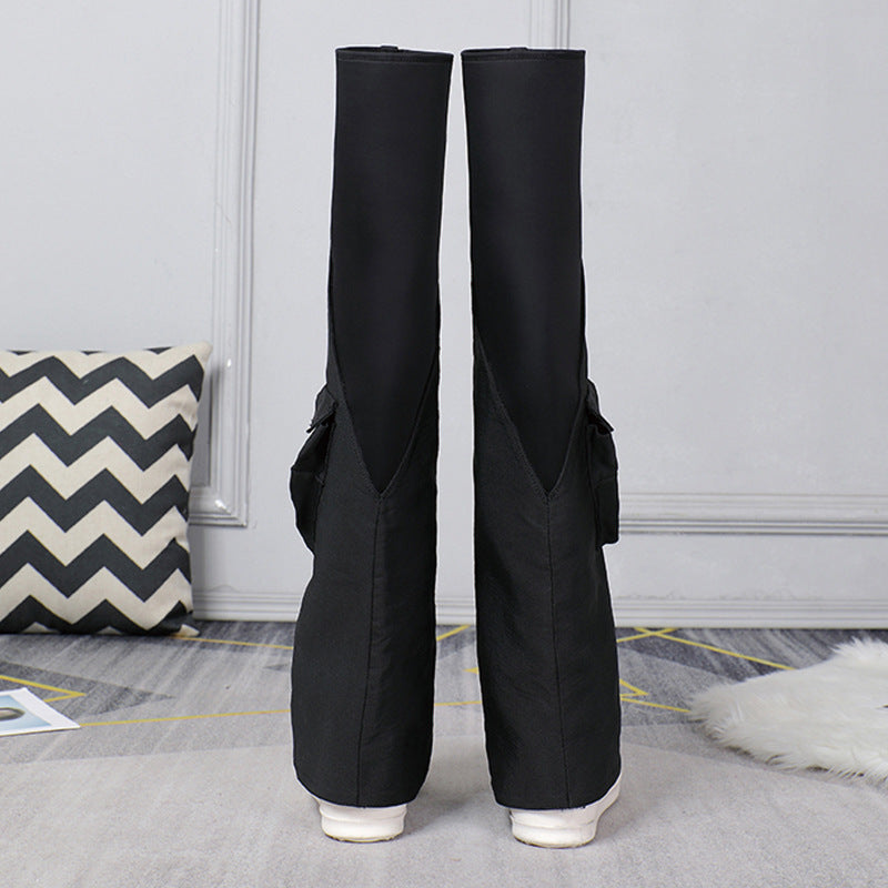 Bottom Street Color Matching Skinny Leg Pocket Stretch Goddess Women's Leather Boots