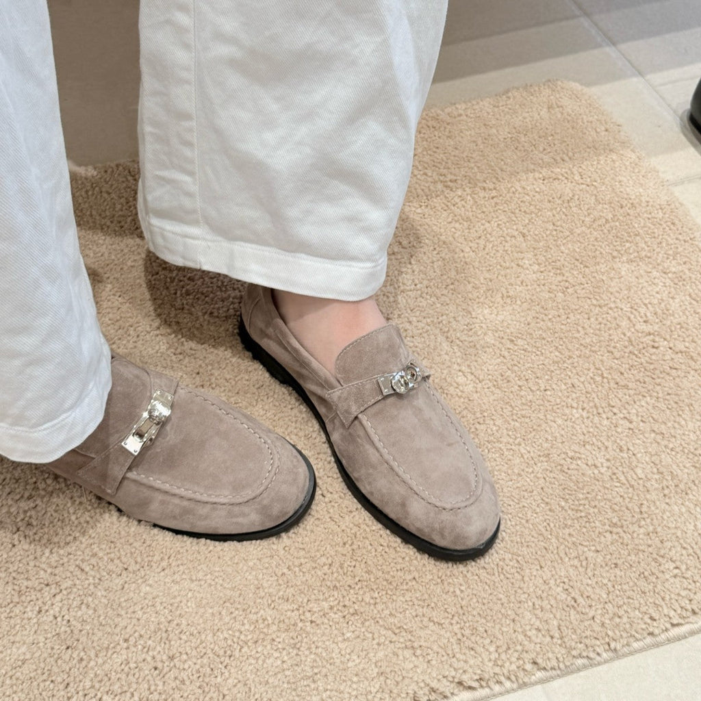 British Old Money Style Retro Slip-on Fashion Platform Low Lock Women's Casual Shoes