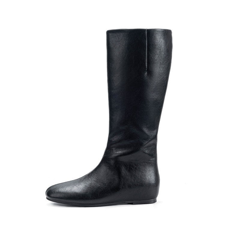 Below The Knee Korean Style British Knight Slim Fit Veet Boots