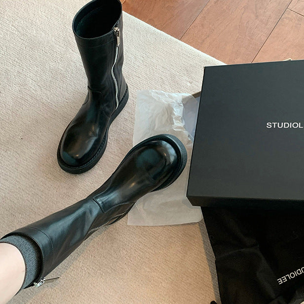 Cigarette Pants Tube Knight Female Chunky Heels