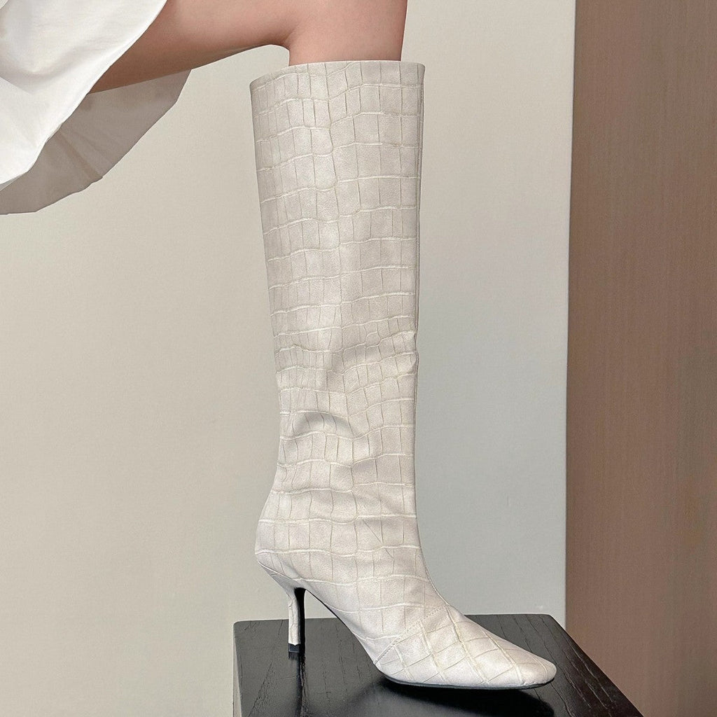 Children's So Beautiful High-grade Rock Gray Texture Autumn Women's Leather Boots