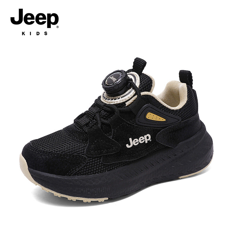 Children's Mesh Breathable Running Spinning Button Soft Children's Sports Shoes