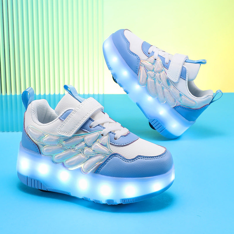 Children's Fashion Trendy Cool Light Skateboard Skates Colorful Children's Sports Shoes