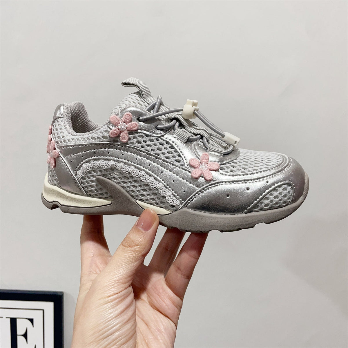 Children's Cute Flowers Little Single Mesh Breathable Soft Casual Shoes