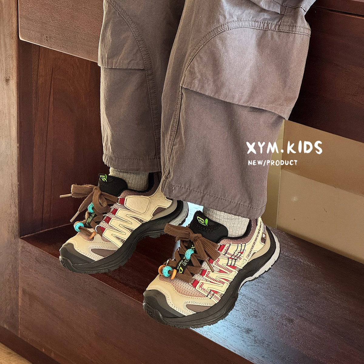 Children's Spring Dad Fashion Beaded Mesh Boys Mountain Casual Shoes