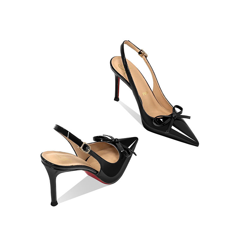 Bottom Slingback French Patent Toe Cap Sandals