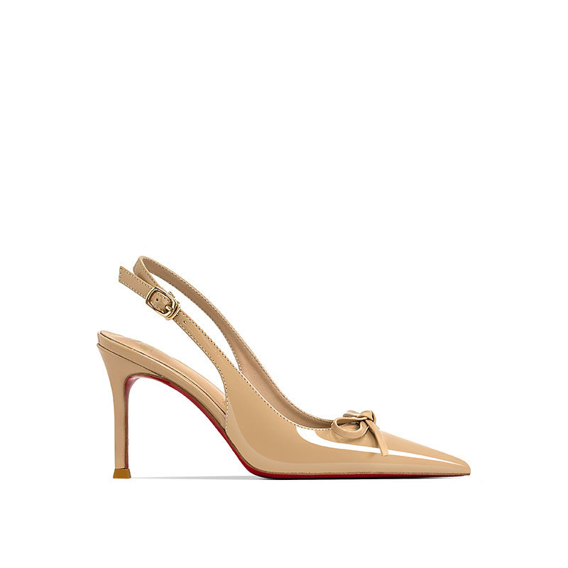 Bottom Slingback French Patent Toe Cap Sandals