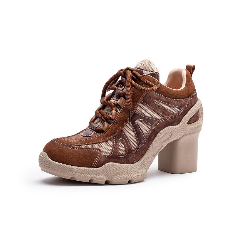 Breathable Sports Style High Pumps French Women's Casual Shoes