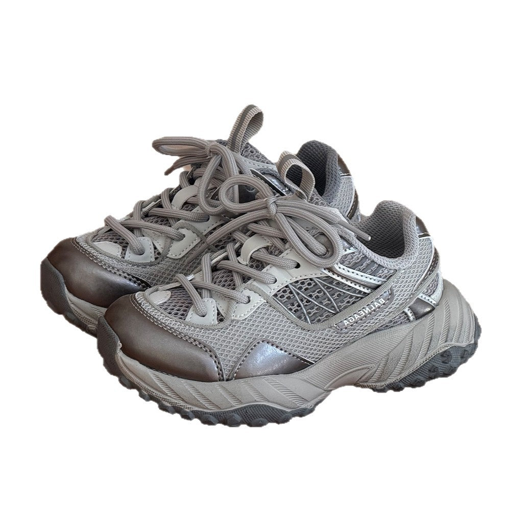 Children's Breathable Wiping Color Retro Daddy Boys Children's Sports Shoes