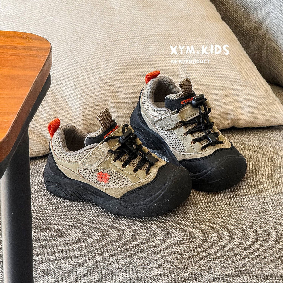 Children's Spring Fashion Drawstring Outdoor Hiking Pump Children's Sports Shoes