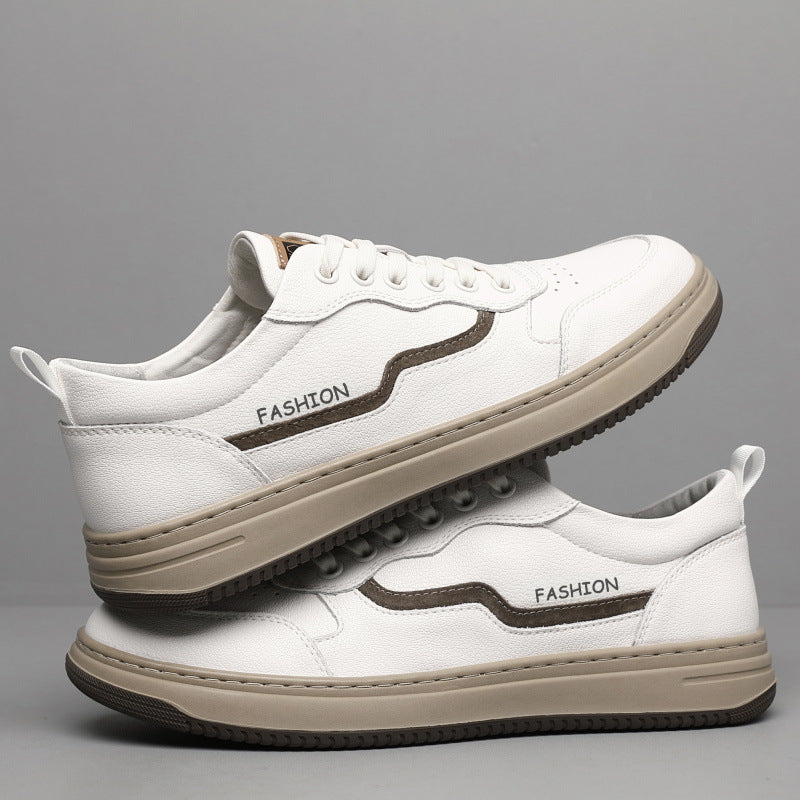 Attractive Men's Simple White Sports Fashionable Men's Board Shoes