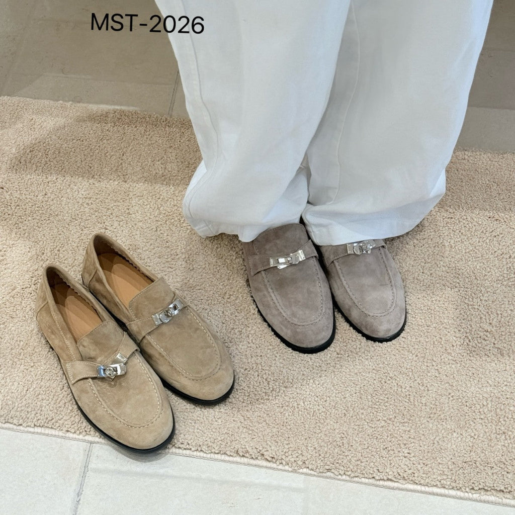 British Old Money Style Retro Slip-on Fashion Platform Low Lock Women's Casual Shoes