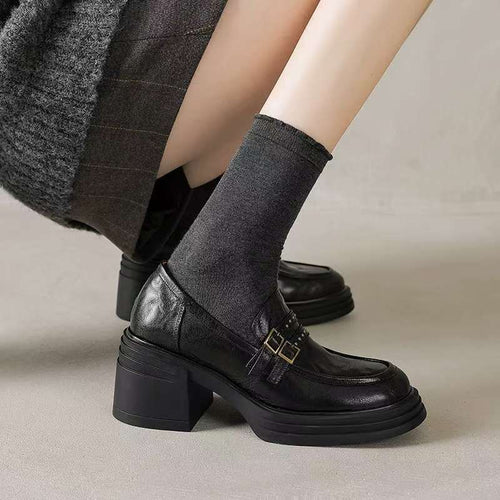 Authentic British Style Small Muffin Lace Up Loafers