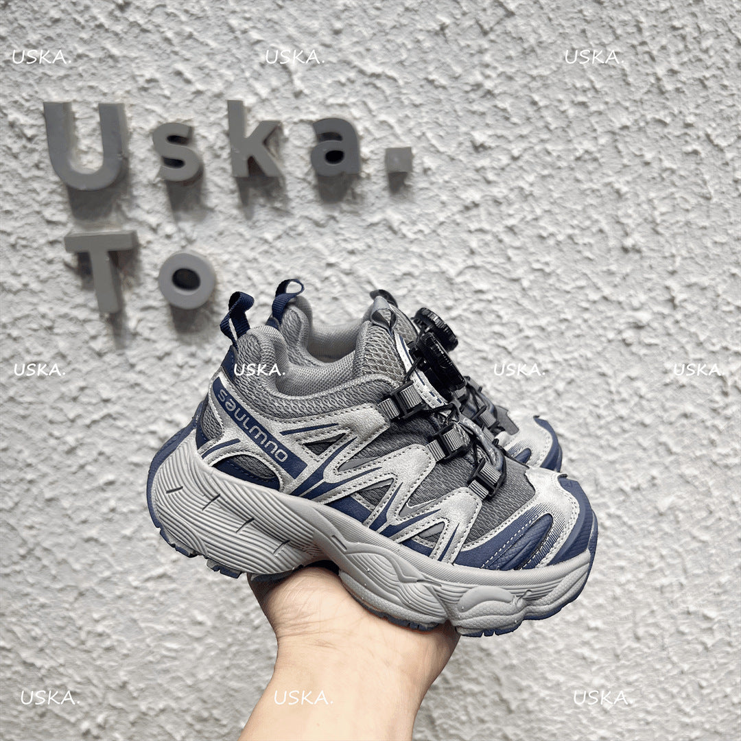 Children's Spring Breathable Fashion Trendy Rotating Buckle Lightweight Soft Bottom Sneakers
